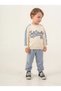 3-4-5-6 Years Old Seasonal Printed Piecewise Track Pants with Belt for Boys