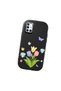 Samsung Galaxy A51 Compatible Case Camera Protective Black Silicone Couple Phone Case with Floral Pattern - 3