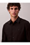 Men's Brand Logo Shirt Collar Full Button Black Shirt - 2