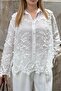100% Cotton Ecru Embroidered Long Sleeve Shirt M39761 - 4