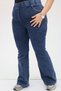9201 Large Size Jeans with Elastic Waist and Stone Detail - Navy Blue - 2