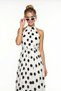 Polka Dot Pleated Summer Chiffon Dress Lgx0015 White - 3