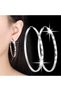 50mm Silver Color 3/4/5/6CM Round Hoop Earrings For Women Fashion Party Luxury Jewelry Accessories C