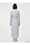 Lcw Modest Blue Striped Modal Blend Belted Shirt Dress - 4