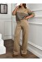 Stylish Striped Knitwear Top and Bottom Set - 4