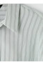 Lcw Modest Blue Striped Modal Blend Belted Shirt Dress - 7