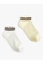 Cotton Ruffled Striped 2-Piece Sock Set - 2