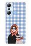 Infinix Hot 20I Compatible Women's and Cat Patterned Transparent Phone Case with Shawl