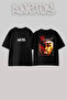 50 Cent_71 Design Printed Oversize Black T-Shirt