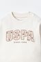 Embroidered Baby Girl Cardigan Brown Long Sleeve Pajama Set Usb3252-C-V1 - 6