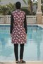 2-Piece Set (with Bonnet Gift) Lycra Sleeves, Elastic Waist, Side Slits, Burkini Hijab Swimsuit D59 - 3