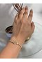 G Letter Detail Zircon Stone Women's Steel Bracelet - 2