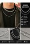 Men's Stainless Steel Combination Necklace Set Thick Chain + Thin Chain Silver Color Does Not Tarnish