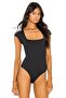 Women's Square Neck Short Sleeve Bodysuit - 3