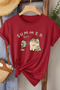 Summer Fan Cat Printed Women's Cotton T-Shirt