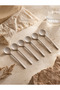 Set of 6 Oyster Design Teaspoons - 12 cm Stainless Steel Stylish Serving Spoons - 2