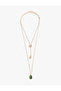 Multi Y Necklace with Stone and Pearl Detail