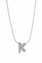 Gray Color Steel Necklace with Zircon Stone Letter K Detail - Stylish and Modern Design - 6