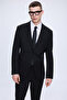 Black Slim Fit Mono Collar Casual Suit - 2
