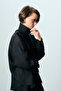 Button Detailed Black Linen Shirt - 4