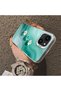 iPhone 15 Compatible Silicone Edge Hard Back Case Couple Phone Case with Floral Pattern - 4