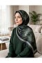 Patterned Cotton Soft Shawl Khaki Green Marline Series - 4