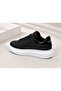 Black Thick Lace-Up Casual Unisex Sneaker Sports Shoes - 3