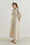 Beige dress with waffle lining and lace-up detail - 4