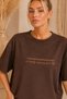 Women's Oversize Minimal Word Print Summer T-Shirt Women's Adult T-Shirt Basic T-Shirt Crew Neck Printed Short Sleeve Summer Combed Cotton T-Shirt