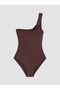 Lcw Dream Brown One Shoulder Women's Swimsuit