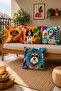 Patterned Dogs with Glasses 4-Piece Throw Pillow Cover Set - 2