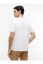 Men's Regular Fit Round Neck Logo Printed Cotton Short Sleeve White T-Shirt - 2