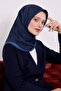 Double-Sided Plain Cotton Silk Scarf Ls2200 06-Navy Blue-Blue