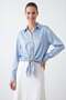 Women's Shirt with Buckle Detail - 10795Gml Blue - 2