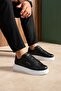 Lace-Up Men's Sneaker Black (White Sole)