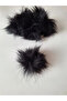 Furry Pompom Beanie Booties Hat Bag Ornament Plush Pompom Hand Knitted Accessory - 2