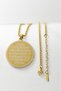 Gold Color Framed Ayetel Kürsi & Special Design Hilye-I Şerif Written 316L Stainless Steel 3.5 cm Circle Pendant |   60 cm Thick Doc Chain - 8
