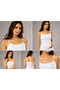 Women's White Seamless String Tank Top - 2