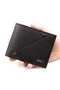 Men’s Slim Bifold Wallet – Premium Synthetic Leather, Minimalist Design, Multiple Card Slots, Metal Logo - 5
