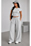 Economic Package: 3-Piece Black Gray Navy Blue Wide-Leg Women's Sweatpants - 4