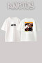 Pulp Fiction Design Printed Unisex Oversize White Tshirt