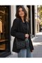 Women's Star Patterned Quilted Portfolio Bag with Chain Strap and Zipper Crossbody Bag 27X19X2 cm - 3