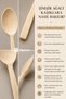 Set of 2 Small Size 100% Natural Boxwood Wooden Spoons Handmade Wooden Dowry Set Mixing and Serving Spoons - 6
