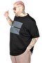 Mode XL Large Size T-Shirt with Bis Collar Black U26124 Black - 4