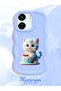 Poco C65 Compatible Case Camera Protector Blue Silicone Couple Phone Case Cat Pattern - 2