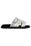 Women's Vegan Leather Beige Slippers - as Free as a Bird Design - 7