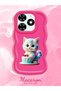 Tecno Spark 20 Compatible Case Camera Protector Red Silicone Couple Phone Case Cat Pattern - 2