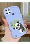 Realme C21Y Compatible Case Camera Protector Blue Silicone Couple Phone Case Panda Pattern