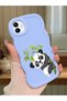Samsung Galaxy M13 Compatible Case Camera Protector Blue Silicone Couple Phone Case Panda Pattern