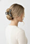 Bowknot Patterned Yellow Striped Gray Hair Clip Stylish Claw Clip for Women - 3